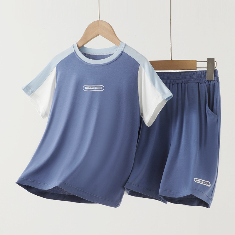 Gyerekeknek szóló hálóruha-szett, modal anyag, koreai stílusú ujjatlan felső, vékony (170g modal; 95% modal, 5% spandex; nedvességelvezető)