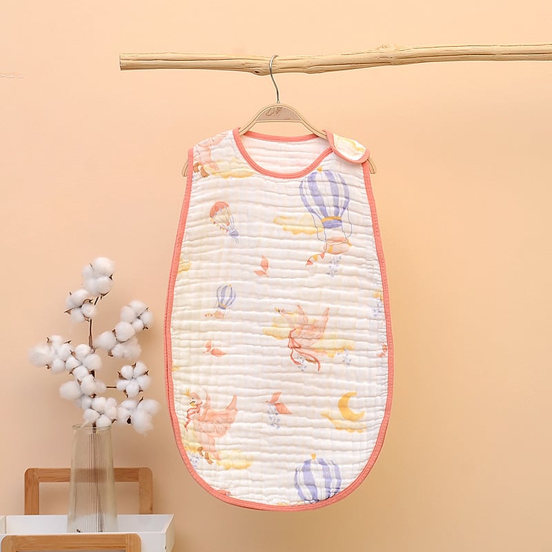 Sac de dormit pentru sugari și copii — stil vestă fără mâneci, material din bumbac 100%, model desen animat, antibacterian și absorbant de umezeală, potrivit pentru vară, primăvară și toamnă