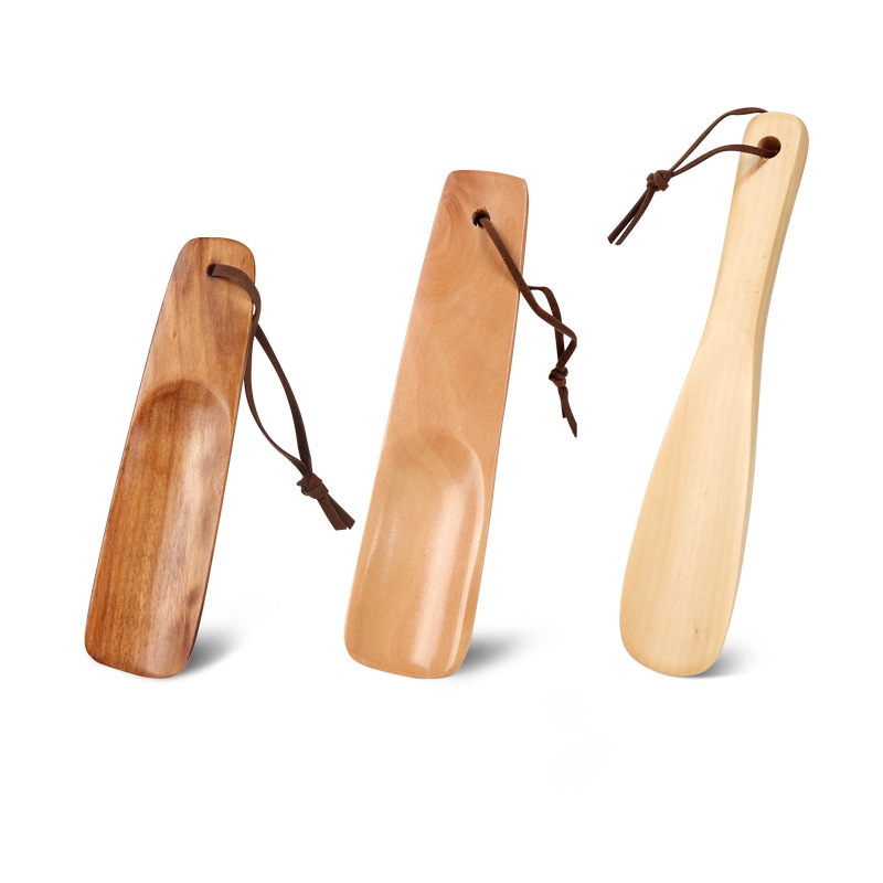 Solid Wood Shoehorn — Home Use, Lazy Shoe-Wearing Tool, Portable Travel Accessory (Model: Solid Wood Shoehorn; Style: Shoehorn; Dimensions: All yards; Suitable seasons: Summer, Winter, Spring, Autumn)
