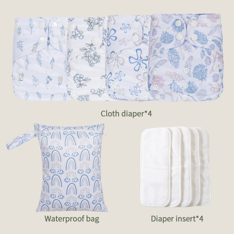 9 vienetų komplektas plokščių vystyklų kūdikiams, poliesteris, tinkamas 1–3 metų amžiaus (3–15 kg)