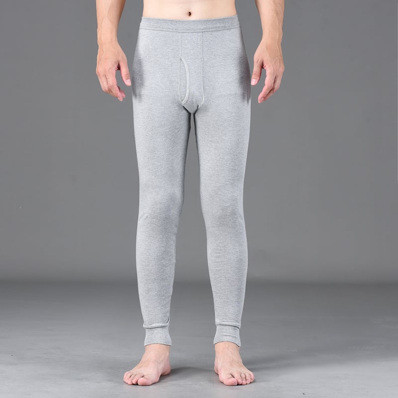 Vyrų 100% medvilnės šilti keliai, aukšta juosmens linija, žiemai, tankūs 220 g/m², vieno sluoksnio