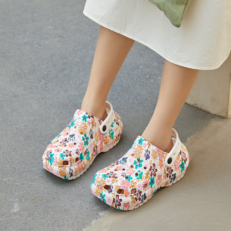 Női EVA Crocs-stílusú papucsok, légáteresztők, zárt orr, 3,5 cm+ vastag talp, injektált EVA konstrukció, mindennapi viselet