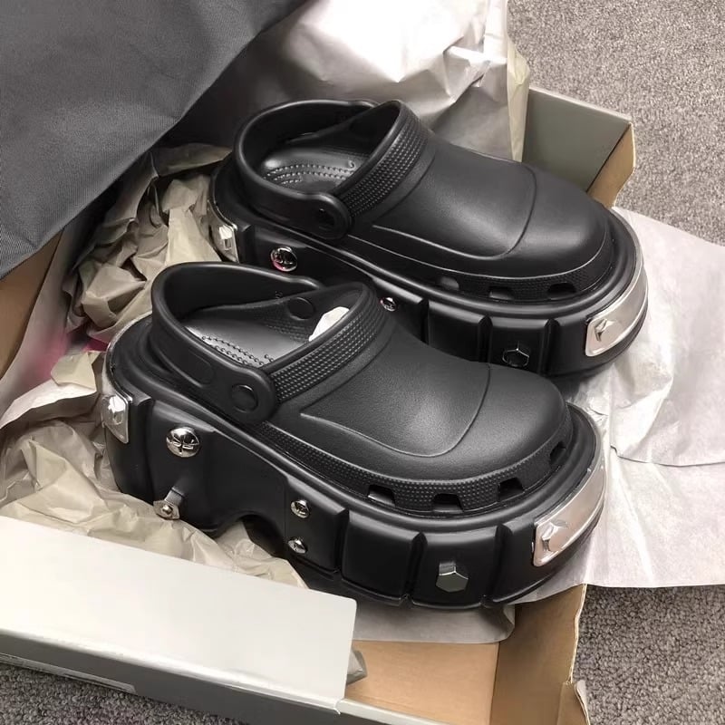 Papuci de grădină pentru femei, Crocs-stil, talpă groasă de 8 cm, vârf închis, EVA pe suprafață și talpă, antiderapant și control al mirosului