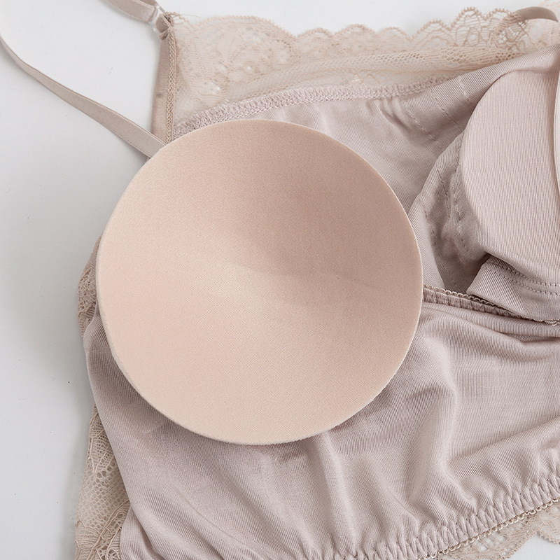 Siidist strapless bustier pitsiga, padi, õhuke kujundatud kauss, prantsuse stiil selja