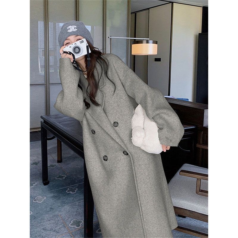 Női chenille kabát, középhosszú, japán–koreai lazító stílus, hosszú ujjú, zsebek és gombok, spandex tartalom alatt 30%