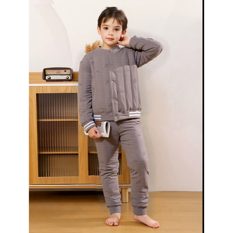 Детска зимна термо горна дреха без качулка, V-образно деколте, унисекс, 90% вълна, зима 2025