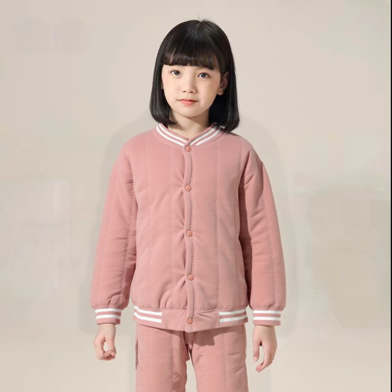 Детска зимна термо горна дреха без качулка, V-образно деколте, унисекс, 90% вълна, зима 2025