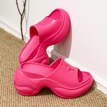 Sandale feminine cu talpă groasă EVA, bretele încrucișate, vârf rotund, toc de 9 cm, vară 2024
