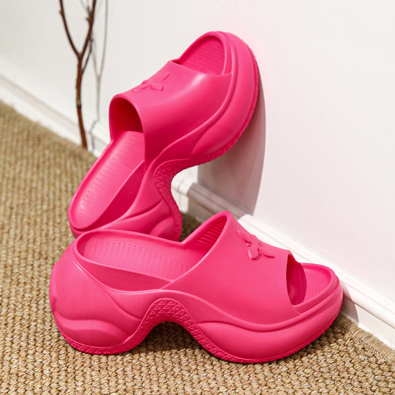 Sandale feminine cu talpă groasă EVA, bretele încrucișate, vârf rotund, toc de 9 cm, vară 2024
