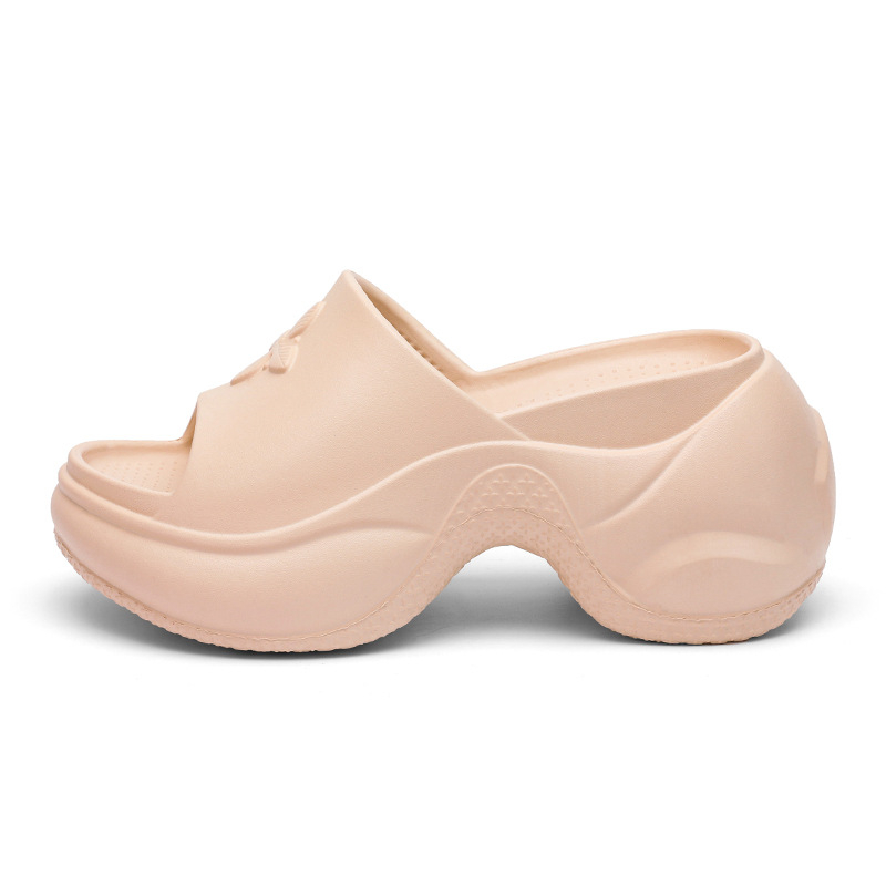 Sandale feminine cu talpă groasă EVA, bretele încrucișate, vârf rotund, toc de 9 cm, vară 2024