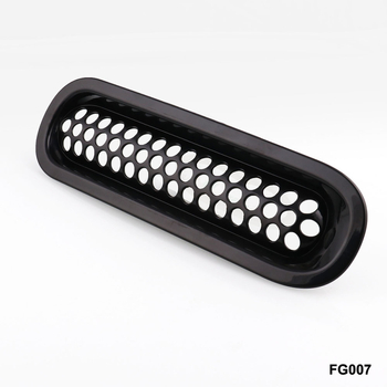 Grilă centrală pentru Wrangler 07-17, inserție plasă ABS, montaj la bara, dimensiuni 35.5×10×10, greutate 0.6 kg, brand RYANSTAR RACING