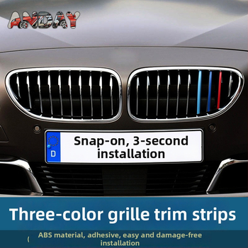 BMW grotinė dekoratyvinė juosta su trimis spalvomis ir snap-on sagtimi – ABS, suderinama su E60, 1/2/3/5 serijomis ir X1–X7, 8 Series