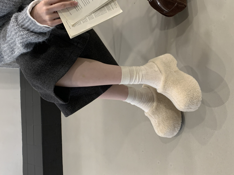 Birkenstock inspirirane papuče s plišanim gornjim dijelom i umjetnim krznom iznutra (Baotou prst; Ulični stil; Unutrašnjost: umjetno krzno; Zimska kolekcija 2025)