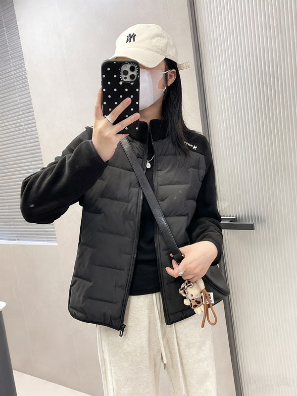 Moteriška žieminė vilnos užpildo pūkinė striukė su stovinčia apykakle, užtrauktukas, storas poliesterio audinys