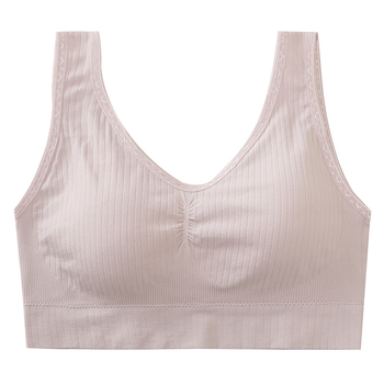 Õmblusteta rindwrap-top laiad õlapaelad — hingav ja mugav, täiskuppidega, vormitud kupud (ülemised õhukesed, alumised paksed), 90–95% nailonist segu