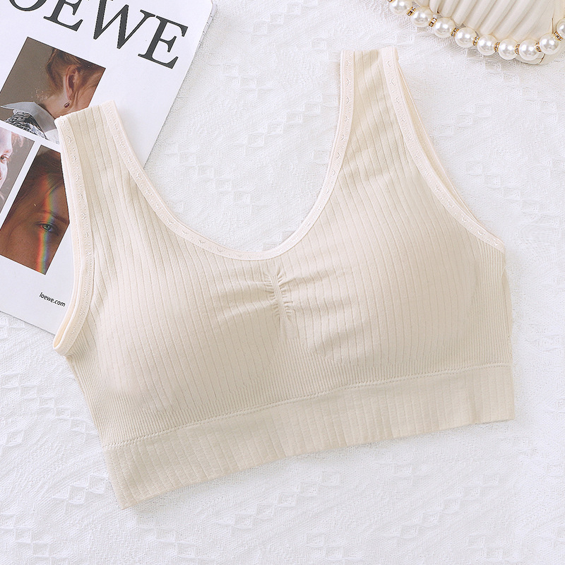 Õmblusteta rindwrap-top laiad õlapaelad — hingav ja mugav, täiskuppidega, vormitud kupud (ülemised õhukesed, alumised paksed), 90–95% nailonist segu