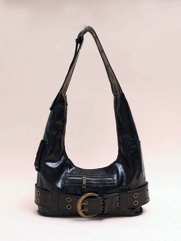 Tote torba - PU koža, Vintage stil, Veliki kapacitet, Zip zatvaranje, Unutarnja podstava od poliestera