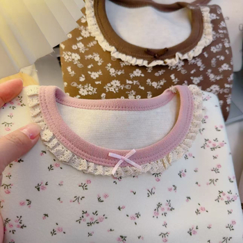 Gyerekek melegítő alsó-felső készlet, vastag műszálkeverék, antibakteriális, nedvességelvezető, hosszú ujjú, kerek nyakú, koreai stílusú osztott dizájn, 3–8 éveseknek, tél