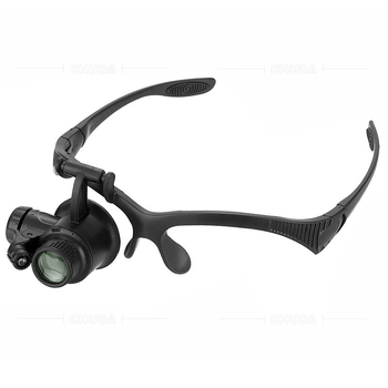 Galvos užsidėjimo didinamoji lęšio su LED apšvietimu, keičiamas galvos dirželis ir lęšiai, didinimas 10x–25x, plastiko korpusas su akriliniais lęšiais, modelis 9892F