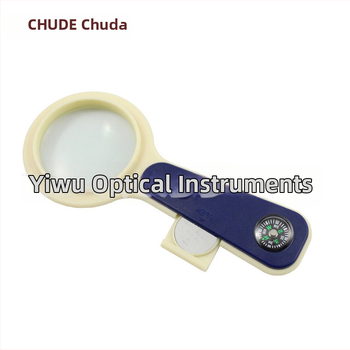 Chuda rankinė didinamoji lupa su LED apšvietimu ir kompasu, skirta skaitymui ir fizikos pamokoms