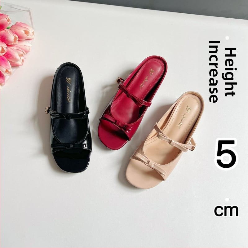 Naisetele 5 cm klindist sandaalid paelaga, avatud varbaga, kummist tallaga, lamba nahast vooder, Korea stiil, kevad 2025