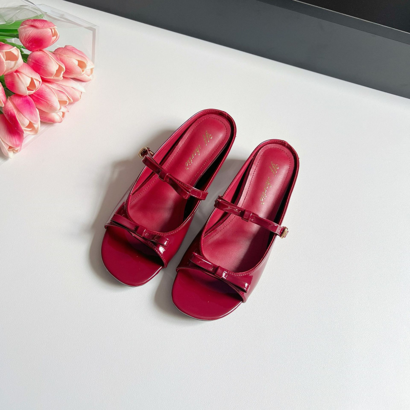 Naisetele 5 cm klindist sandaalid paelaga, avatud varbaga, kummist tallaga, lamba nahast vooder, Korea stiil, kevad 2025