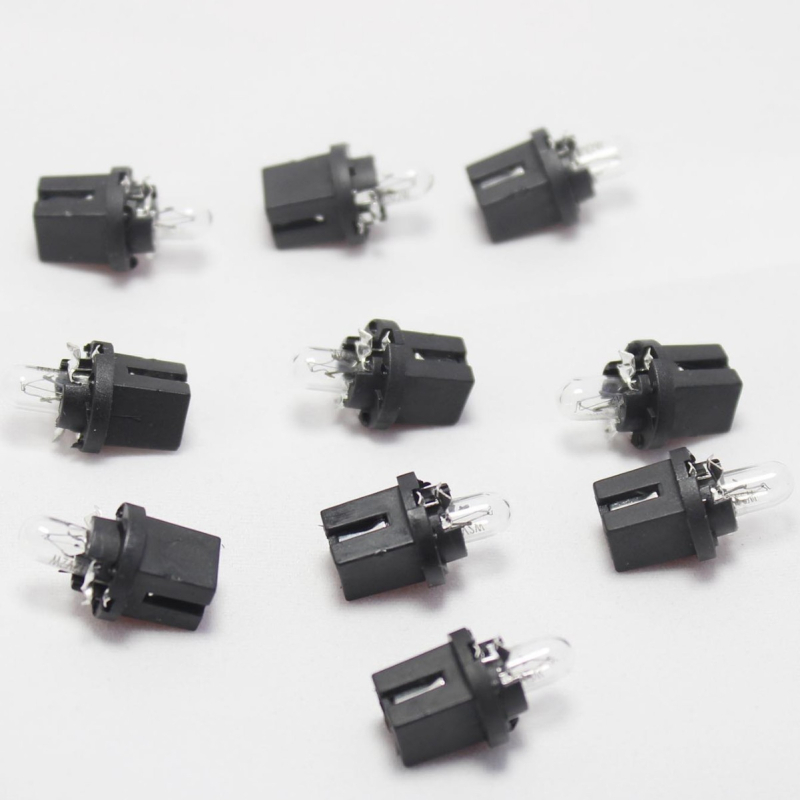 T5 B8.5D Автомобилен индикатор за табло, централен индикатор, 12V, 2W, ABS+стъкло, гнездо за директно включване с малка крушка