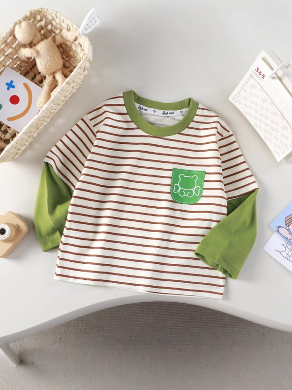 Παιδικό μπλουζάκι από 100% βαμβάκι, μακριά μανίκια, στρογγυλή λαιμόκοψη, μοτίβο με κινούμενα σχέδια, για παιδιά 1–3 ετών