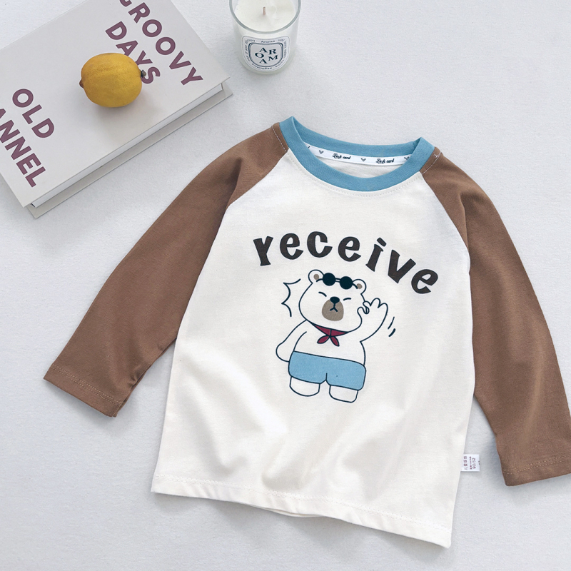 Παιδικό μπλουζάκι από 100% βαμβάκι, μακριά μανίκια, στρογγυλή λαιμόκοψη, μοτίβο με κινούμενα σχέδια, για παιδιά 1–3 ετών