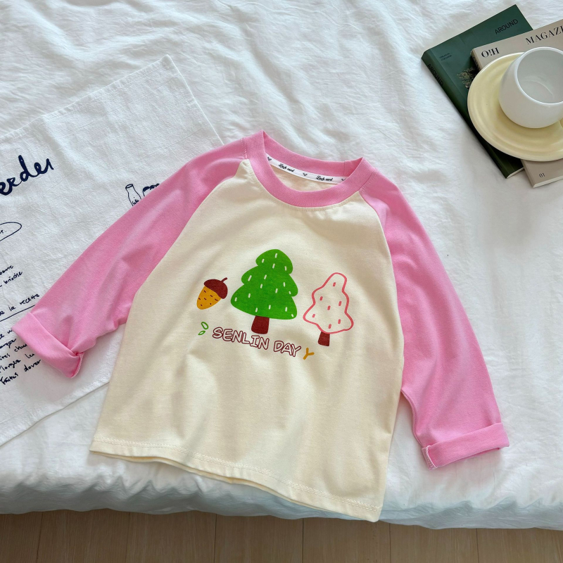 Παιδικό μπλουζάκι από 100% βαμβάκι, μακριά μανίκια, στρογγυλή λαιμόκοψη, μοτίβο με κινούμενα σχέδια, για παιδιά 1–3 ετών