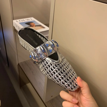 Naiste igapäevased lamedad jalanõud ruudukujulise ninaga, PU ülemine, kummist tald, ilma voodrita