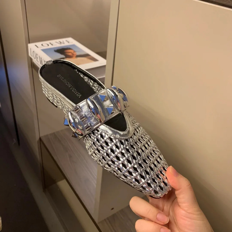 Naiste igapäevased lamedad jalanõud ruudukujulise ninaga, PU ülemine, kummist tald, ilma voodrita