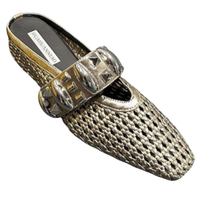 Naiste igapäevased lamedad jalanõud ruudukujulise ninaga, PU ülemine, kummist tald, ilma voodrita