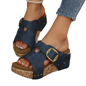 Naistele mõeldud paksu tallaga sandaalid, pandlaga, PU pealne, PU sisemus, kummist tald, suvi 2025