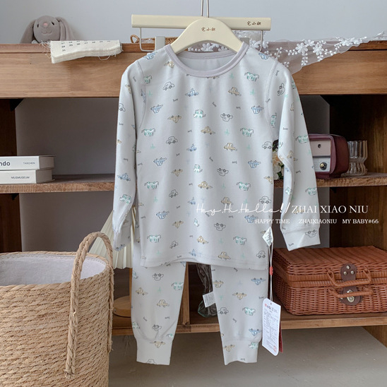 Laste termovikeru komplekt – 95% puuvill, harjatud tekstuur, paks, ümmargune kaelus, unisex, alates 8-aastastest