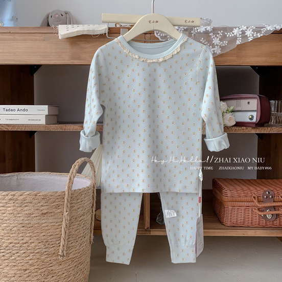 Laste termovikeru komplekt – 95% puuvill, harjatud tekstuur, paks, ümmargune kaelus, unisex, alates 8-aastastest