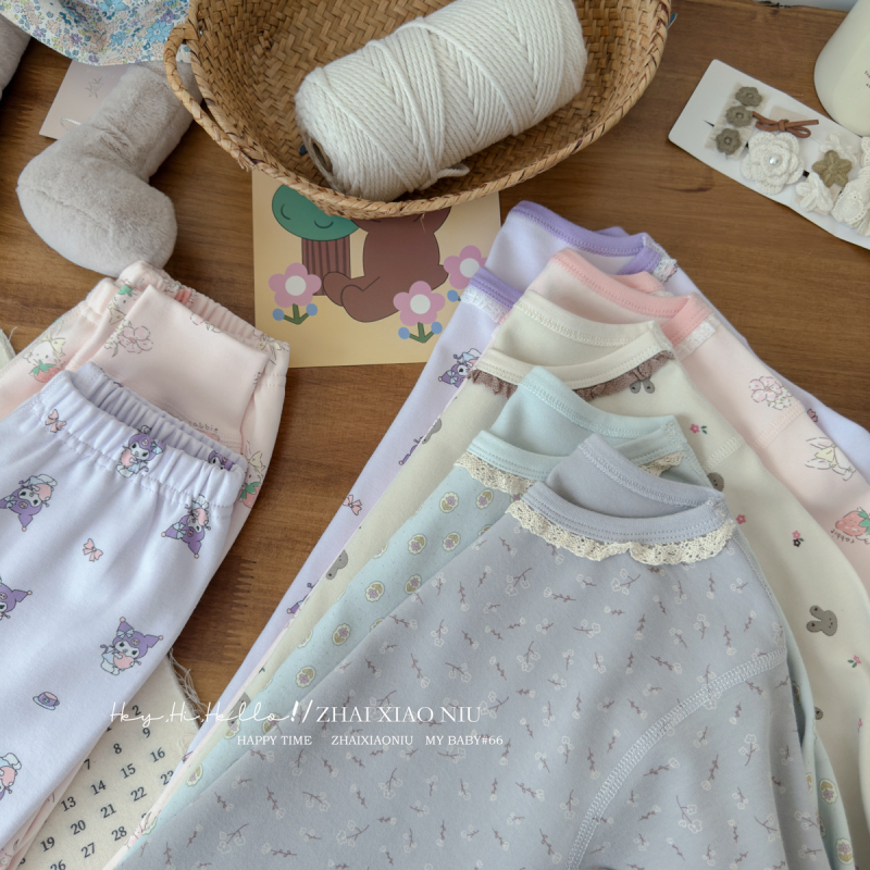 Laste termovikeru komplekt – 95% puuvill, harjatud tekstuur, paks, ümmargune kaelus, unisex, alates 8-aastastest