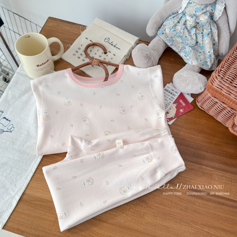 Laste termovikeru komplekt – 95% puuvill, harjatud tekstuur, paks, ümmargune kaelus, unisex, alates 8-aastastest