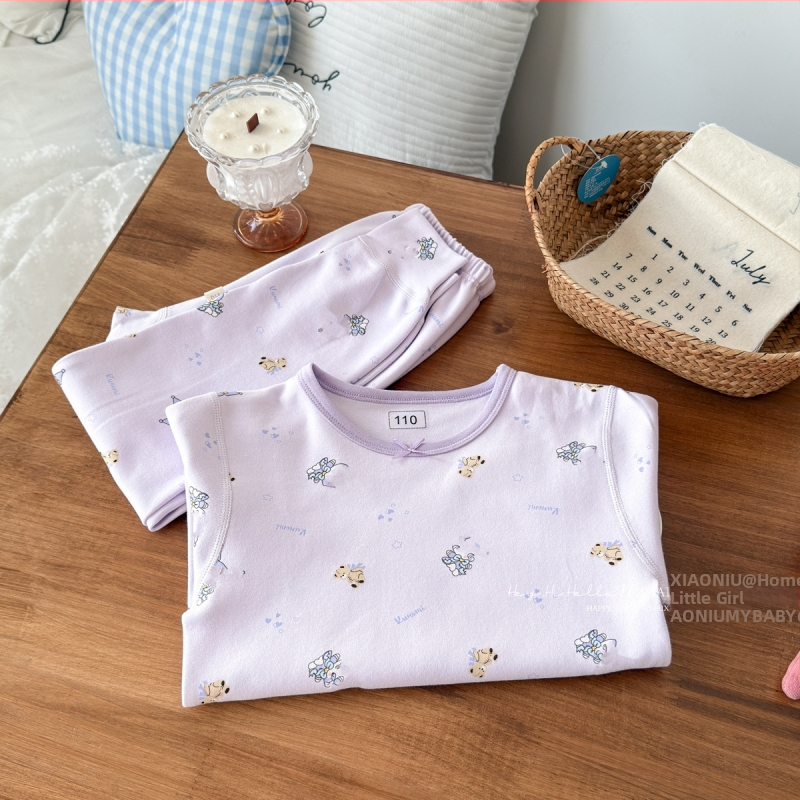 Laste termovikeru komplekt – 95% puuvill, harjatud tekstuur, paks, ümmargune kaelus, unisex, alates 8-aastastest