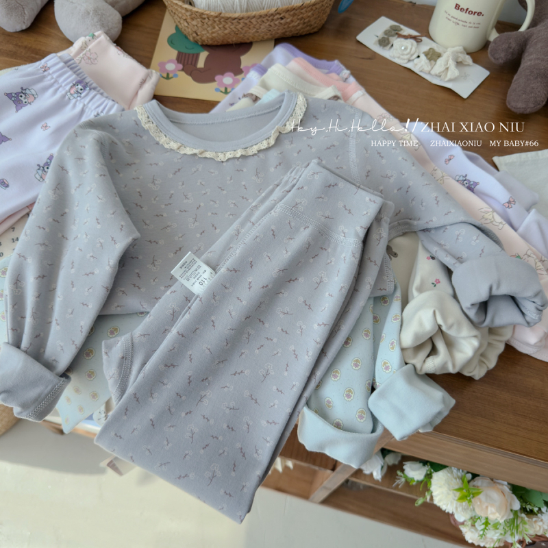 Laste termovikeru komplekt – 95% puuvill, harjatud tekstuur, paks, ümmargune kaelus, unisex, alates 8-aastastest