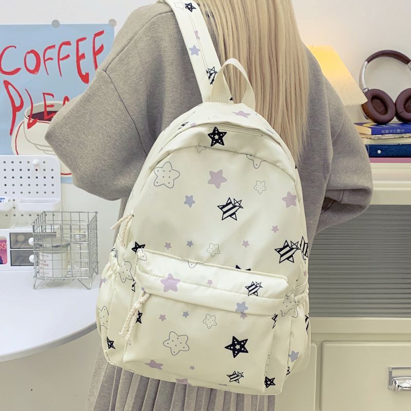 Rucsac școlar în stil Autumn Star Ins-style, cu model geometric, din nylon, capacitate 20–35 L, potrivit pentru laptop de 13 inch, bretele curbate, vară 2025 lansare