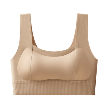 Μπούστο χωρίς τιράντες, χωρίς ραφές, με παχιά διαμορφωμένες κύπελλα, λεία πλάτη, ύφασμα νάιλον Ice Silk, προστασία από τη διαφάνεια