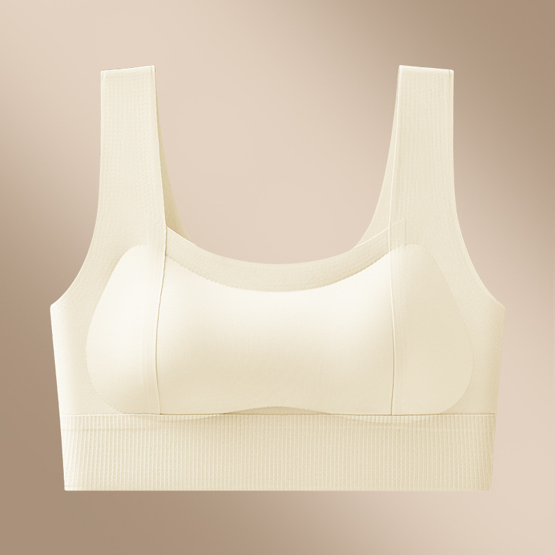Μπούστο χωρίς τιράντες, χωρίς ραφές, με παχιά διαμορφωμένες κύπελλα, λεία πλάτη, ύφασμα νάιλον Ice Silk, προστασία από τη διαφάνεια