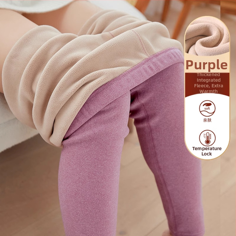 Naiste termilised legginid flisiga, sisetisega, õmblusteta, kõrge elastusega, paksud ja soojad, polüester-spandex segu 70–80%