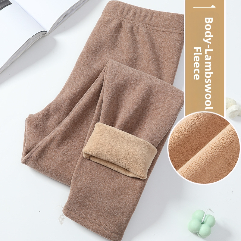 Naiste termilised legginid flisiga, sisetisega, õmblusteta, kõrge elastusega, paksud ja soojad, polüester-spandex segu 70–80%