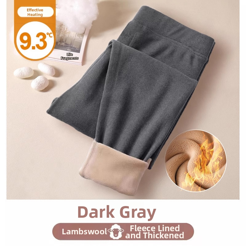 Naiste termilised legginid flisiga, sisetisega, õmblusteta, kõrge elastusega, paksud ja soojad, polüester-spandex segu 70–80%