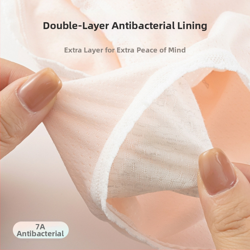 Κοριτσίστικο εσώρουχο από modal με βαμβακερή επένδυση καβάλου, Jacquard ύφανση, αναπνεύσιμο και αντιβακτηριακό, μεσαία μέση, για όλες τις εποχές