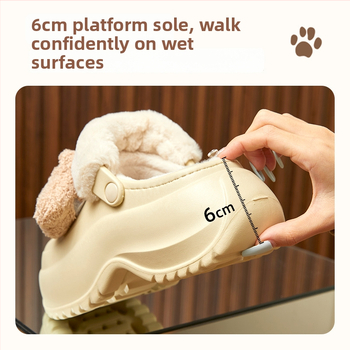 Crocs-stiilis soojad sussid fleece voodriga, paksu tallaga, EVA ülaosa ja tallaga, talv 2024