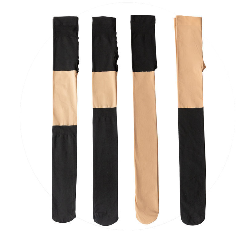 Najlon hlačne gaćice za oblikovanje s podizanjem stražnjice, flis podstava, jednobojni uzorak, debeli materijal