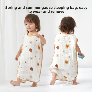 Soft Yun Kūdikio be rankovių miego maišas iš medvilnės vasariškai lengvas anti-kick